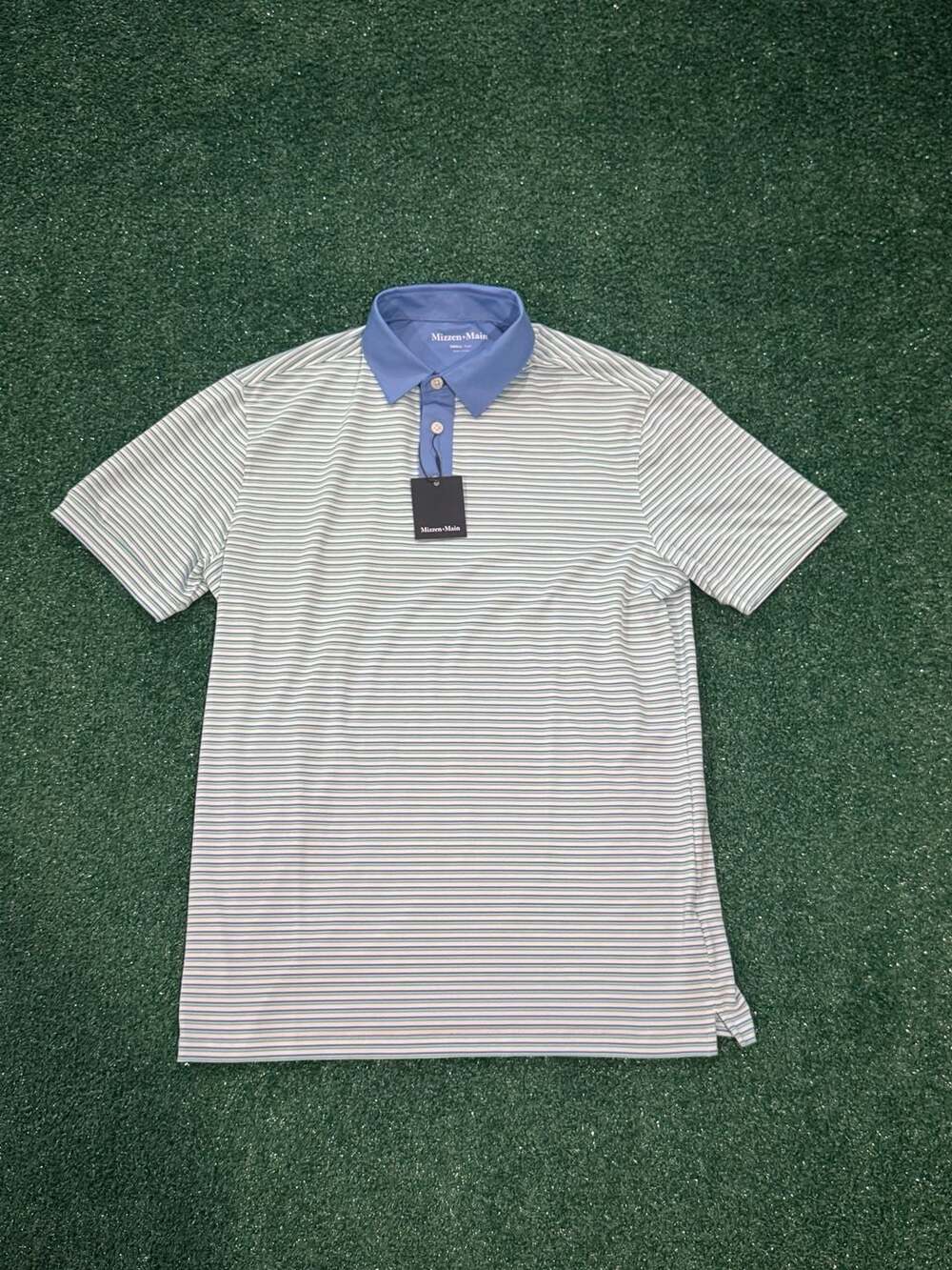 Mizzen + Main Versa SS Polo Provence Multi Stripe Small Trim NWT